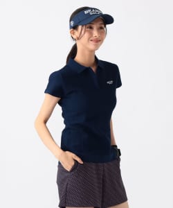 【+15%ポイントUP】〈WOMEN〉PURPLE LABEL / タック編み ポロシャツ．