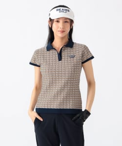 【+15%ポイントUP】〈WOMEN〉PURPLE LABEL / タック編み ポロシャツ．