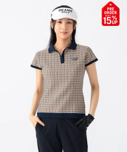【+15%ポイントUP】〈WOMEN〉PURPLE LABEL / タック編み ポロシャツ