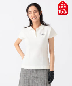 【+15%ポイントUP】〈WOMEN〉PURPLE LABEL / タック編み ポロシャツ