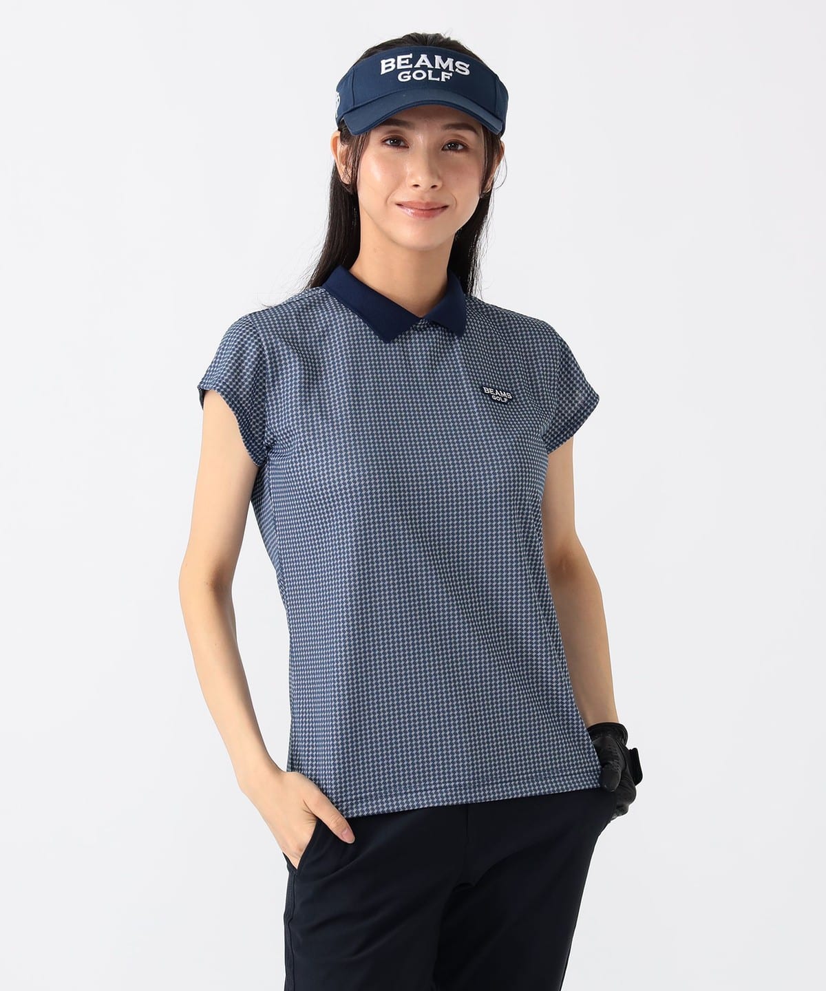 PURPLE LABEL / 千鳥柄 白襟 プルオーバー Tシャツ・カットソー WOMEN NAVY L PURPLE LABEL / 千鳥柄 白襟 プルオーバー Tシャツ・カットソー WOMEN NAVY L