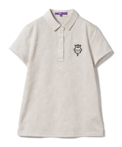 ▲BEAMS GOLF PURPLE LABEL / シャドー フラワー ポロシャツ
