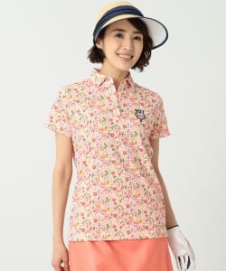 BEAMS GOLF PURPLE LABEL / 手書き風 花柄 ポロシャツ