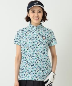 BEAMS GOLF PURPLE LABEL / 手書き風 花柄 ポロシャツ