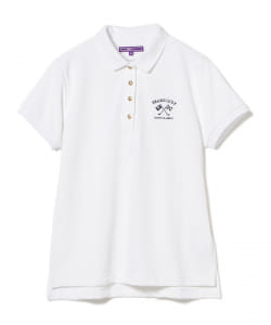 ▲BEAMS GOLF PURPLE LABEL / エリ裏 クレスト柄 ポロシャツ