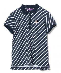 ▲BEAMS GOLF PURPLE LABEL / 斜めストライプ ポロシャツ