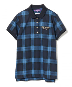 ▲BEAMS GOLF PURPLE LABEL / タータンチェック 半袖 ポロシャツ