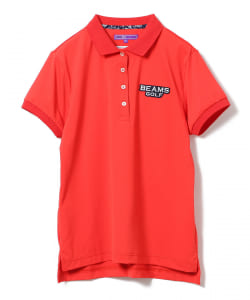 ▲BEAMS GOLF PURPLE LABEL / エリ隠 花柄プリント ポロシャツ