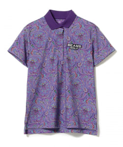 〈WOMEN〉BEAMS GOLF PURPLE LABEL / ペイズリー ポロシャツ