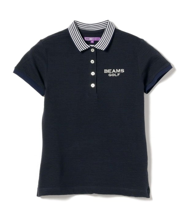 BEAMS GOLF PURPLE LABEL / 襟裏 ロゴ ポロシャツ-