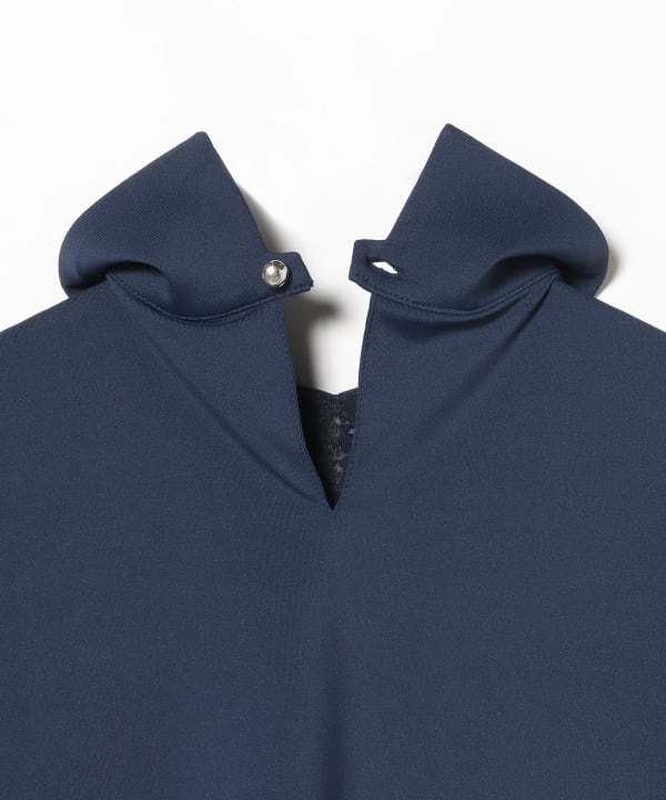 BEAMS GOLF ネイビー 半袖シャツ L　レース使い BEAMS GOLF（ビームス ゴルフ）PURPLE LABEL / レース 切替 ポロシャツ