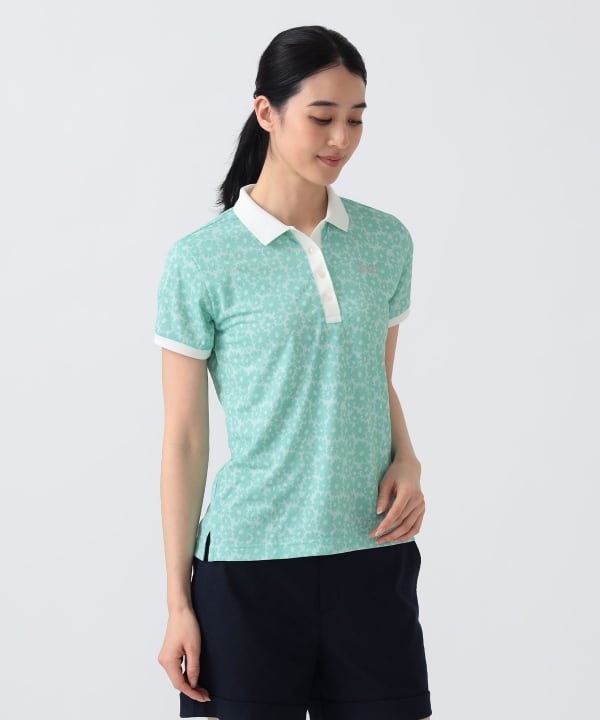 ビームスゴルフ ポロシャツ パープルレーベル ホワイト Mサイズ レディース BEAMS GOLF（ビームス ゴルフ）PURPLE LABEL / シャドー フラワー