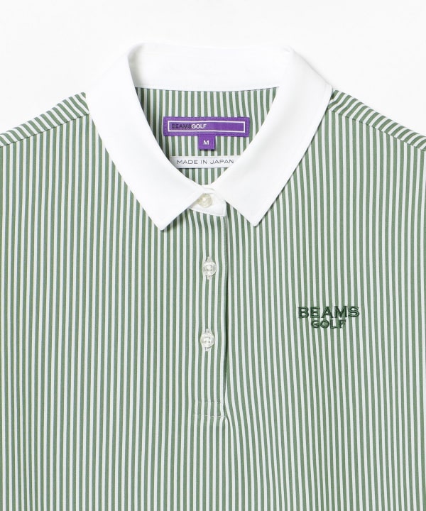 〈WOMEN〉PURPLE LABEL / ストライプ クレリック ポロシャツ