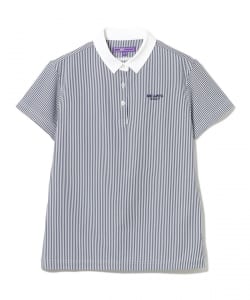 〈WOMEN〉PURPLE LABEL / ストライプ クレリック ポロシャツ