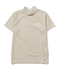 BEAMS GOLF PURPLE LABEL / ミニボーダー 半袖 モックネックシャツ