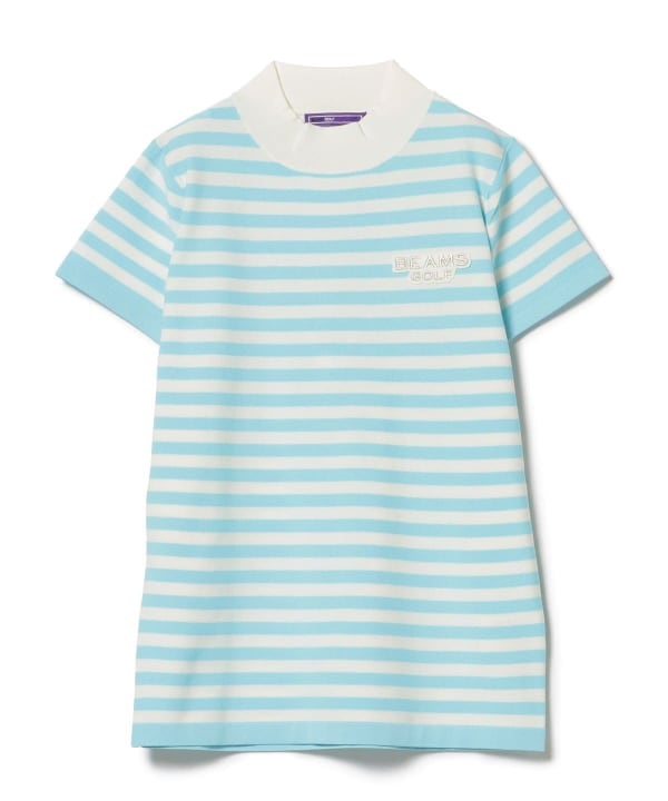 BEAMS GOLF（ビームス ゴルフ）〈WOMEN〉 PURPLE LABEL / ボーダーニット モックネックシャツ（Tシャツ・カットソー  カットソー）通販｜BEAMS