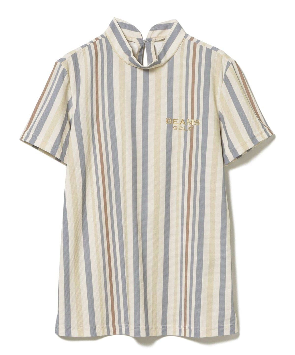 BEAMS GOLF PURPLE LABEL モックネックメッシュシャツL BEAMS