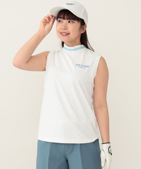 BEAMS GOLF（ビームス ゴルフ）PURPLE LABEL / バックリボン ノースリーブ モックネックシャツ（Tシャツ・カットソー  カットソー）通販｜BEAMS