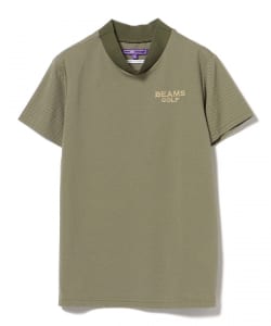 PURPLE LABEL / ブロックサッカー モックネックシャツ