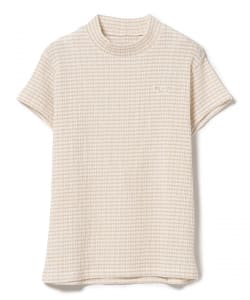 PURPLE LABEL / ギンガム フルーゼ 半袖 モックネック シャツ