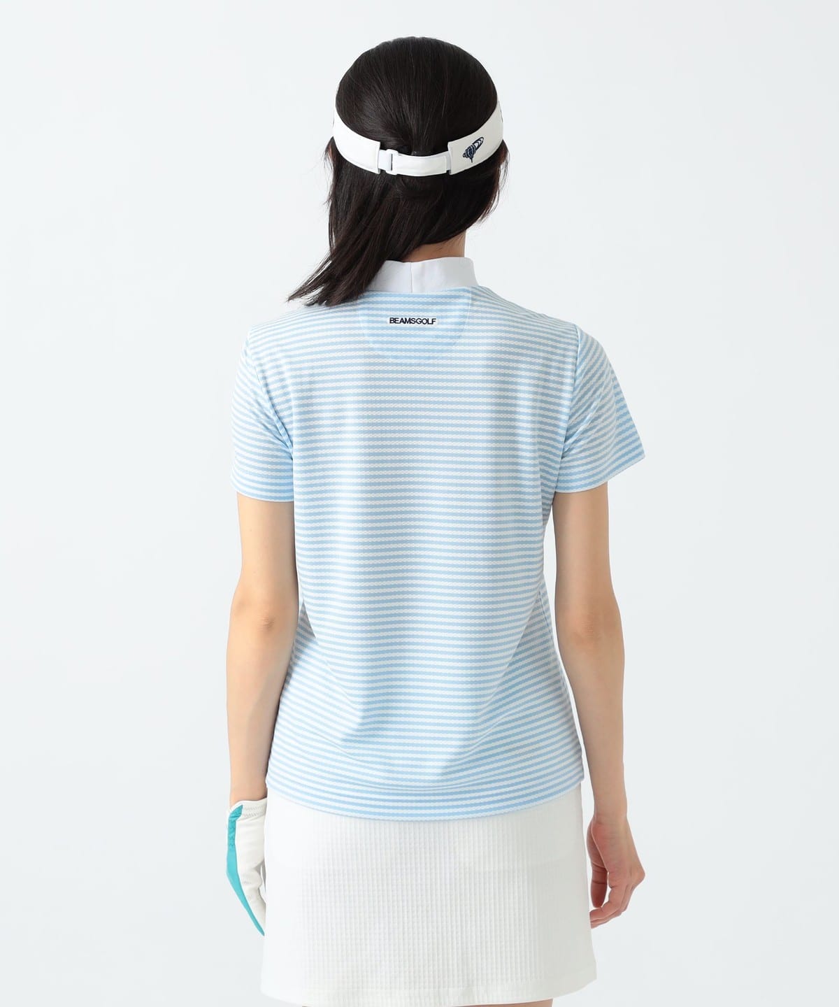 【公式】アクセサリーの激安通販 BEAMS GOLF（ビームス 半袖 細ボーダー / LABEL ゴルフ）PURPLE レディースウェア
