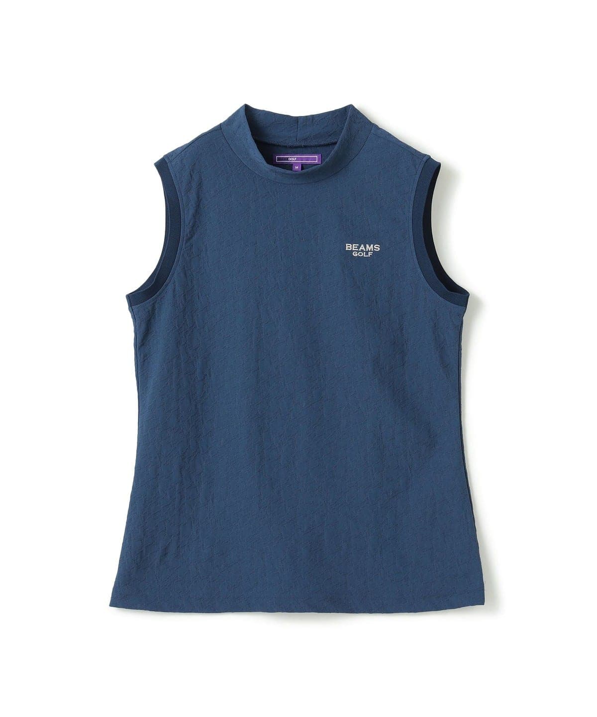 PURPLE LABEL / ノースリーブ パール モックネックシャツ Tシャツ・カットソー WOMEN DARK. BLUE L PURPLE LABEL / ノースリーブ パール モックネックシャツ Tシャツ・カットソー WOMEN DARK. BLUE L