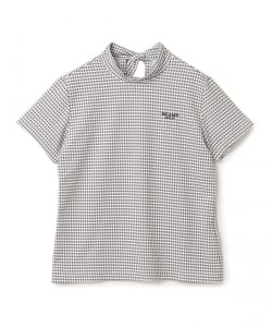 PURPLE LABEL / チェックジャカード リボン モックネック