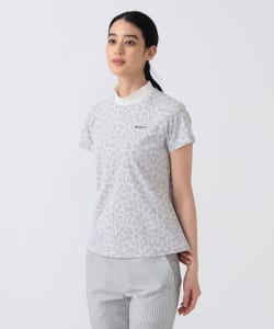 PURPLE LABEL / シャドーフラワー ジャカード モックネックシャツ （接触冷感・吸水速乾・UVカット）