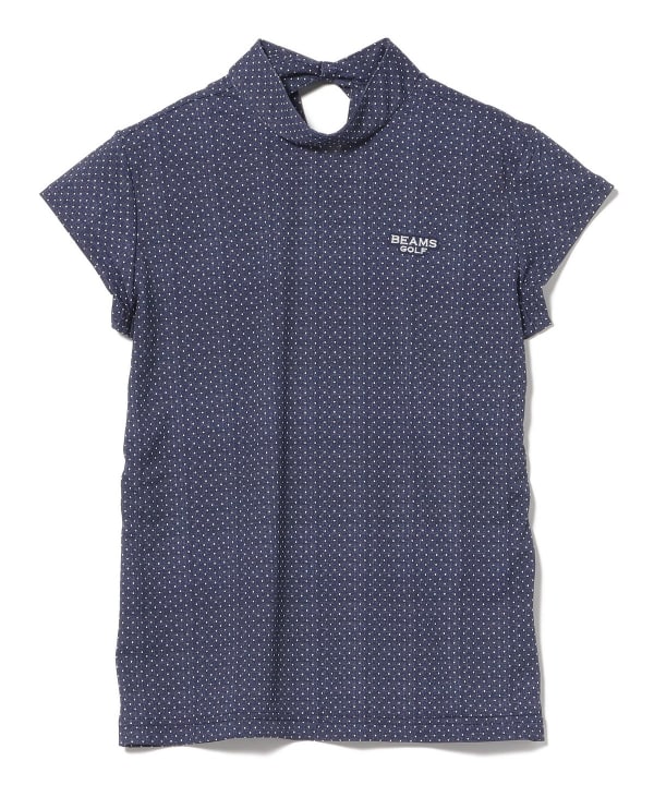 PURPLE LABEL / ドット柄 モックネックシャツ