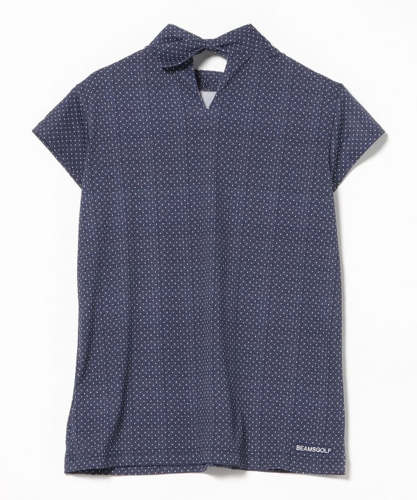 PURPLE LABEL / ドット柄 モックネックシャツ