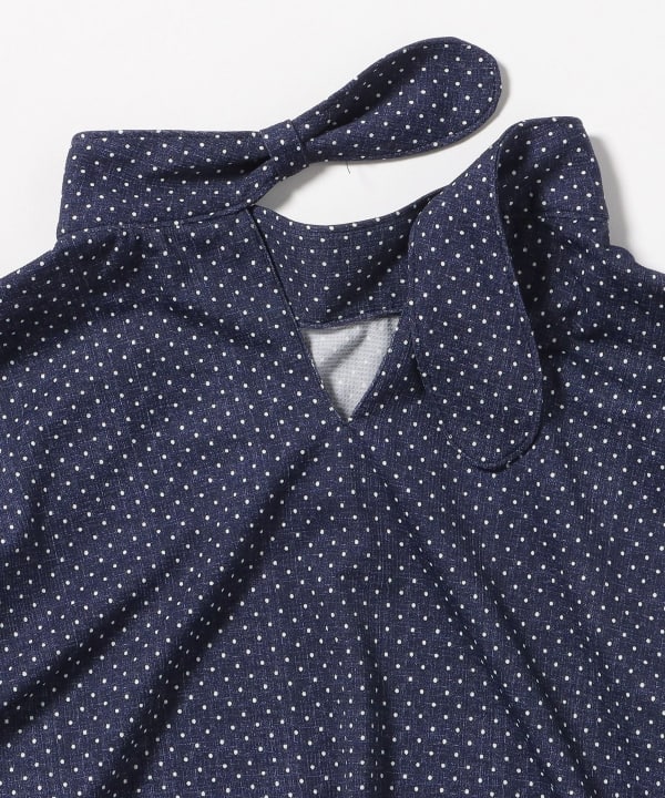 PURPLE LABEL / ドット柄 モックネックシャツ