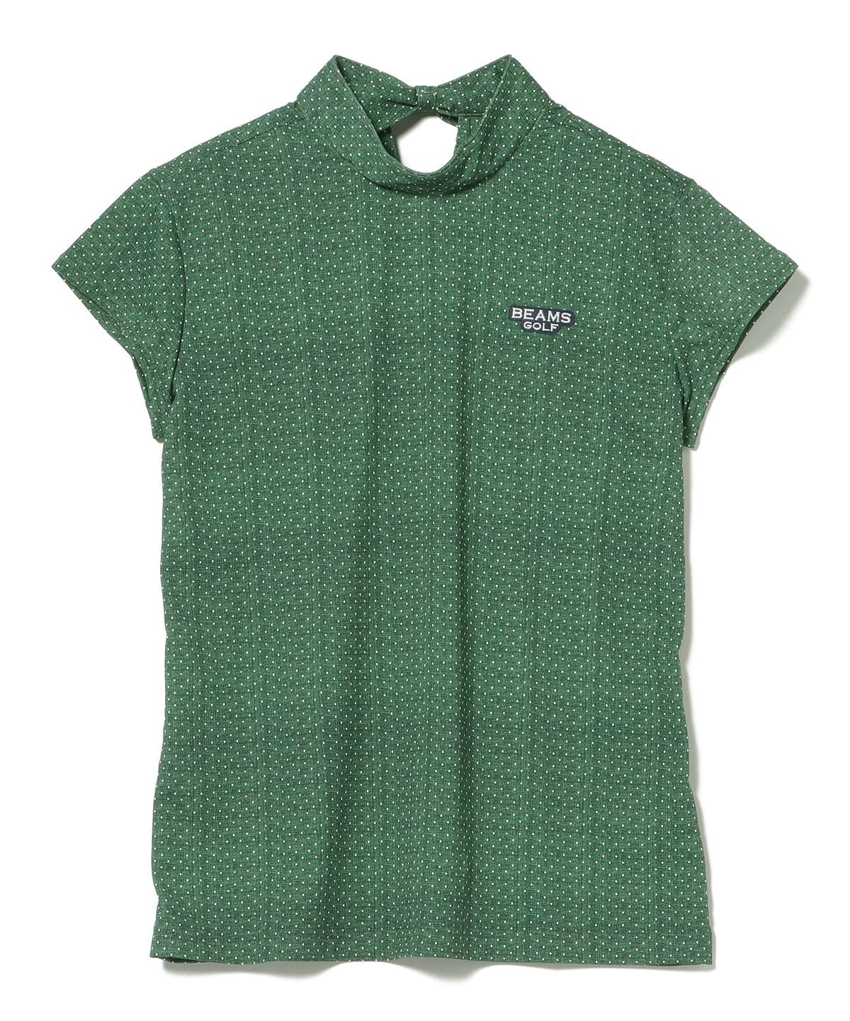 【極美品】BEAMS GOLF バンダナ柄 モックネックシャツ レディース L BEAMS GOLF（ビームス ゴルフ）PURPLE LABEL / ドット柄 モックネック