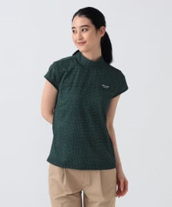 PURPLE LABEL / ドット柄 モックネックシャツ