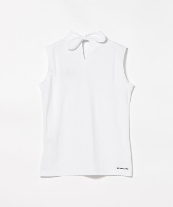 【8/6再値下げ】PURPLE LABEL / MONTAUK リボン モックネック シャツ（吸水速乾、UVカット）