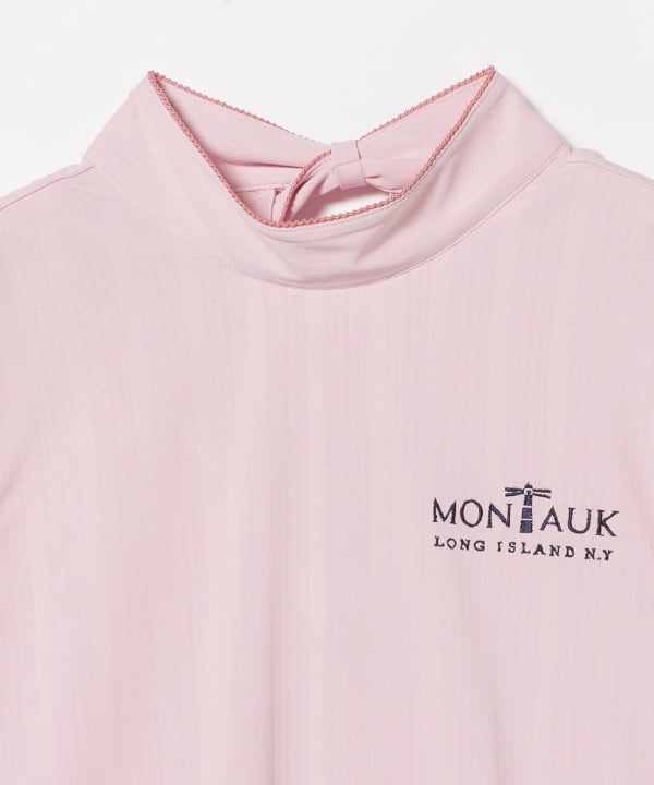 【8/6再値下げ】PURPLE LABEL / MONTAUK リボン モックネック シャツ（吸水速乾、UVカット）