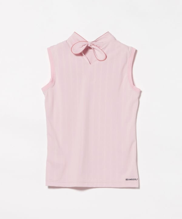 【8/6再値下げ】PURPLE LABEL / MONTAUK リボン モックネック シャツ（吸水速乾、UVカット）