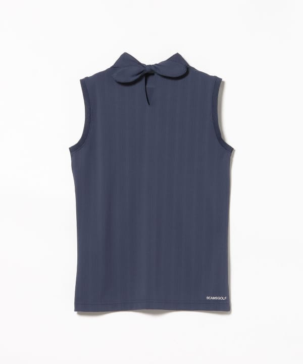 【8/6再値下げ】PURPLE LABEL / MONTAUK リボン モックネック シャツ（吸水速乾、UVカット）