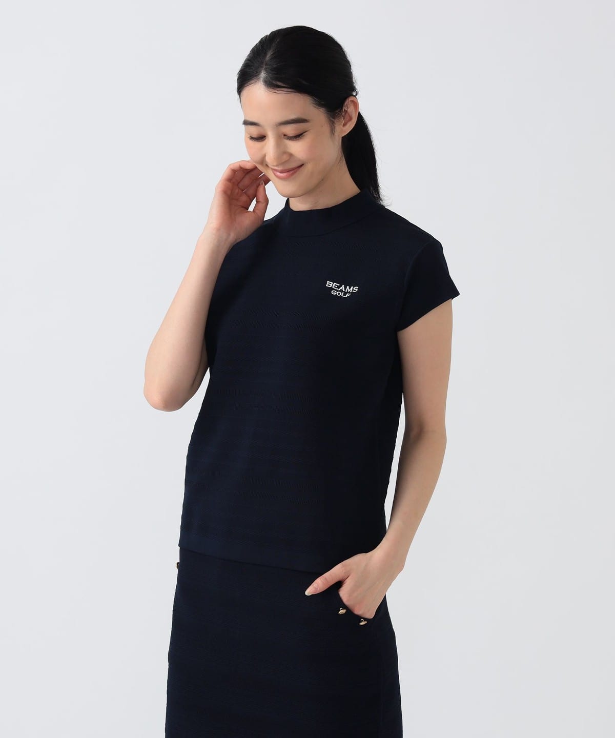 BEAMS GOLF クルーネックセーター M ネイビー サイズ：M BEAMS GOLF ビームスゴルフ パープルレーベル ショール