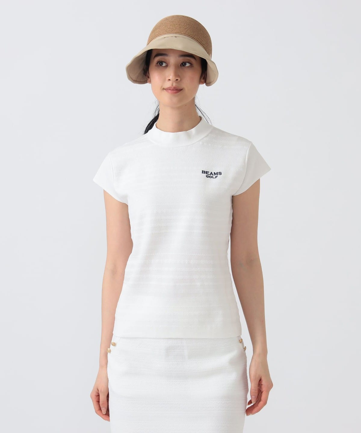 BEAMS GOLF BEAMS GOLF LABEL / Cable Border Knit Mock Neck (Tops
