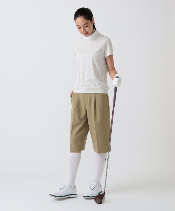 〈WOMEN〉PURPLE LABEL / スフィダンテ バイアスチェック モックネックシャツ Model：H172 B75 W58 H84　Size：M