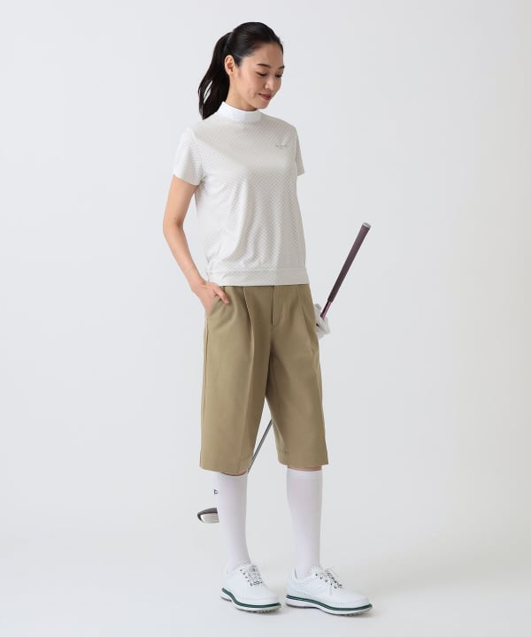 〈WOMEN〉PURPLE LABEL / スフィダンテ バイアスチェック モックネックシャツ Model：H172 B75 W58 H84　Size：M