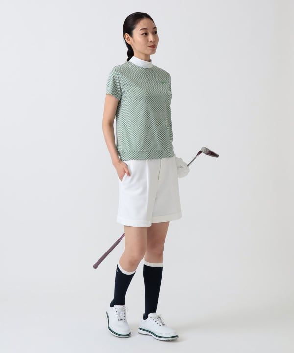 〈WOMEN〉PURPLE LABEL / スフィダンテ バイアスチェック モックネックシャツ Model：H172 B75 W58 H84　Size：M