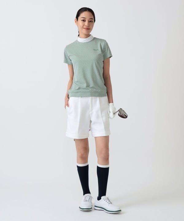 〈WOMEN〉PURPLE LABEL / スフィダンテ バイアスチェック モックネックシャツ Model：H172 B75 W58 H84　Size：M