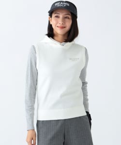 BEAMS GOLF PURPLE LABEL / 女裝 菱格紋 連帽 針織 背心