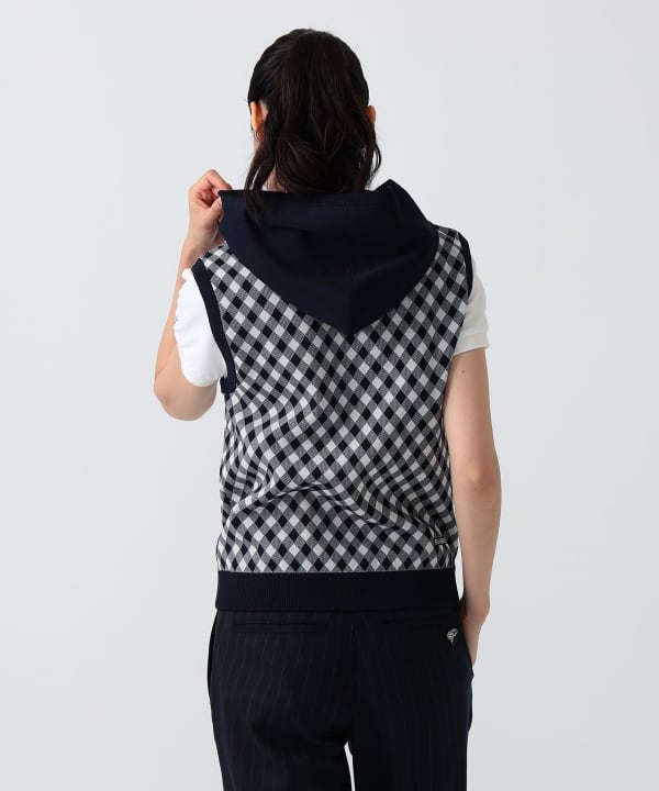 PURPLE LABEL / バイヤスチェック フーディ ベスト Model：H172 B75 W58 H84　Size：M