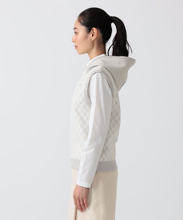 PURPLE LABEL / バイヤスチェック フーディ ベスト Model：H172 B75 W58 H84　Size：M