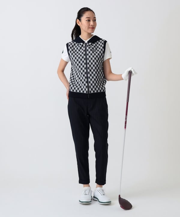 PURPLE LABEL / バイヤスチェック フーディ ベスト Model：H172 B75 W58 H84　Size：M