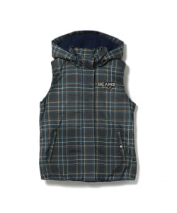 ▲BEAMS GOLF PURPLE LABEL / 2WAY タータンチェック ダウンベスト