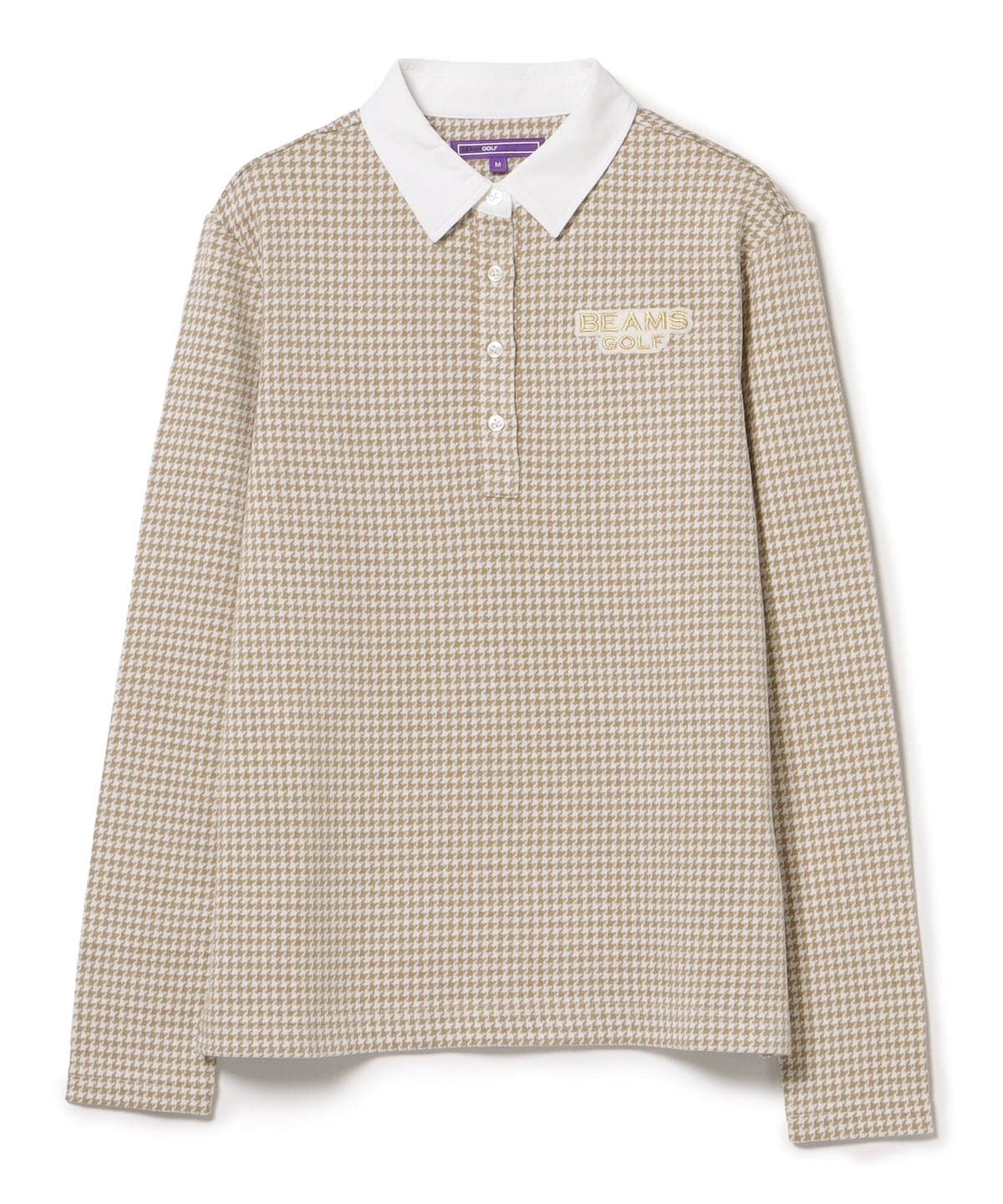 PURPLE LABEL / ハウンドトゥース クレリック ポロシャツ シャツ・ブラウス WOMEN BEIGE L PURPLE LABEL / ハウンドトゥース クレリック ポロシャツ シャツ・ブラウス WOMEN BEIGE L