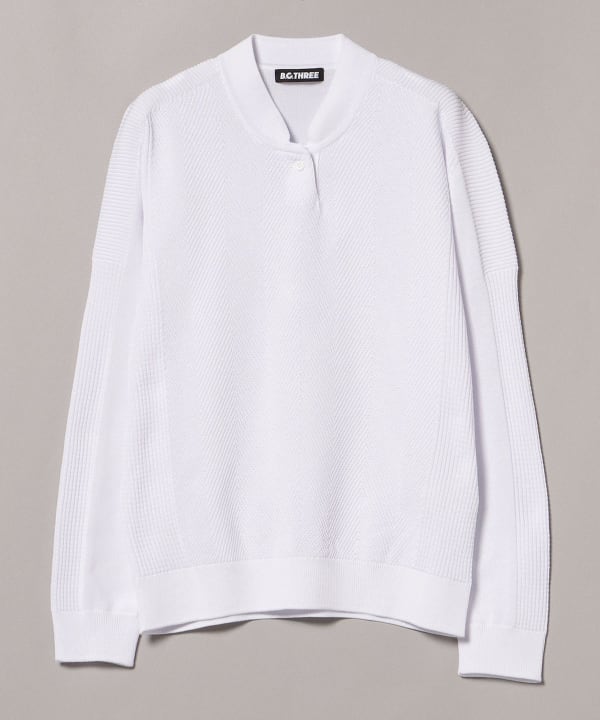 ポロシャツ 長袖 ホワイト L BEAMS GOLF BEAMS GOLF（ビームス ゴルフ）PURPLE LABEL / スフィダンテ ベア